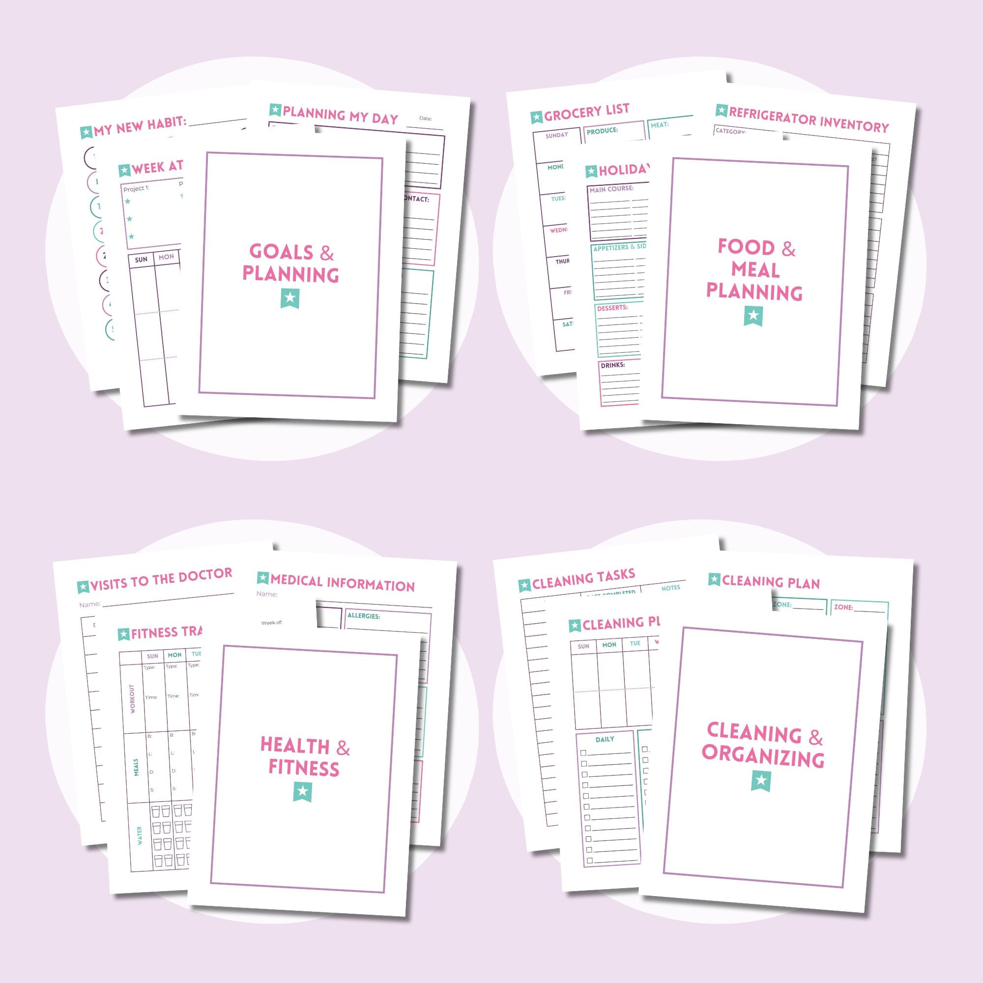 Editable Home Binder Canva Templates