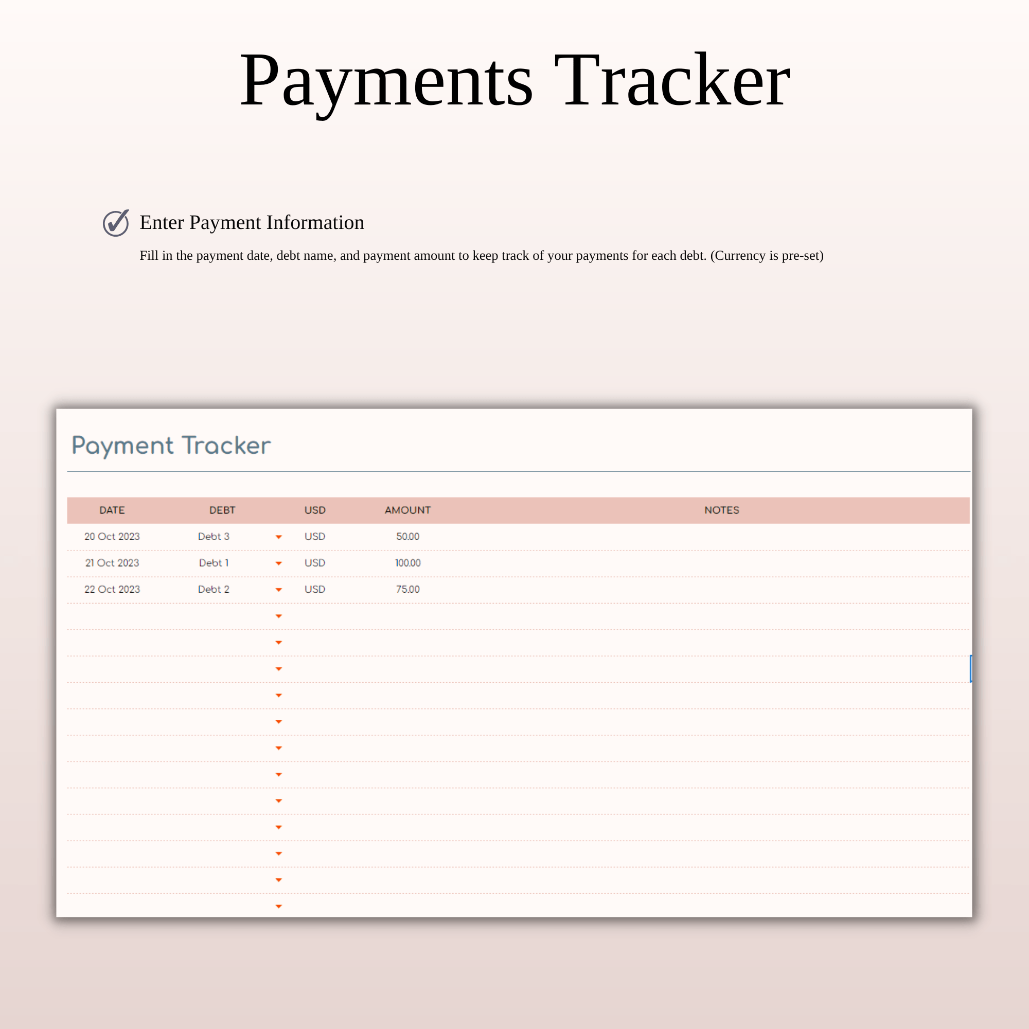 Debt Payoff Tracker Dashboard Template in Excel & Google Sheets