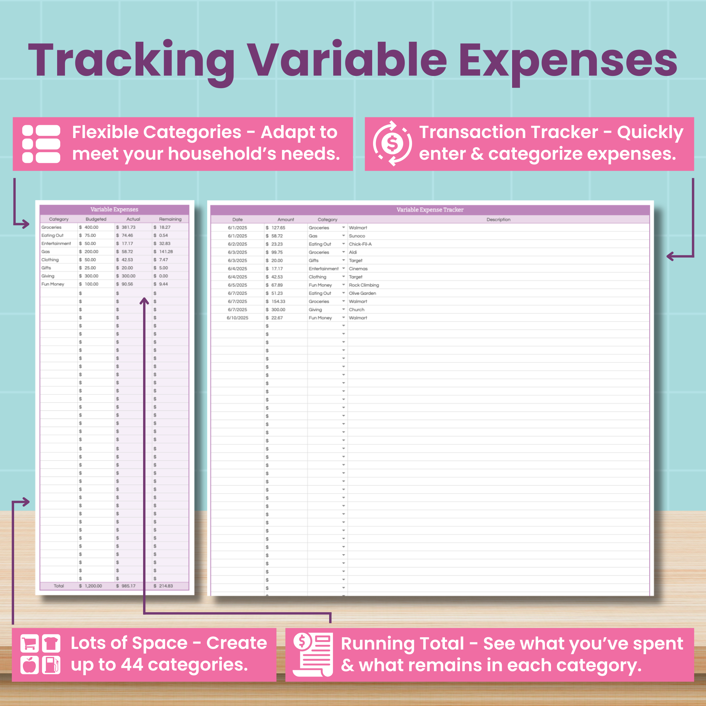 Monthly Budget Spreadsheet