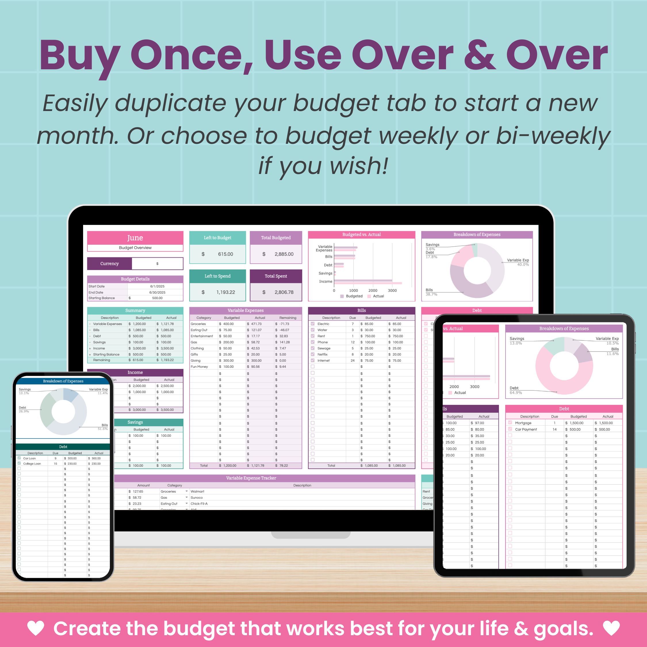 Monthly Budget Spreadsheet