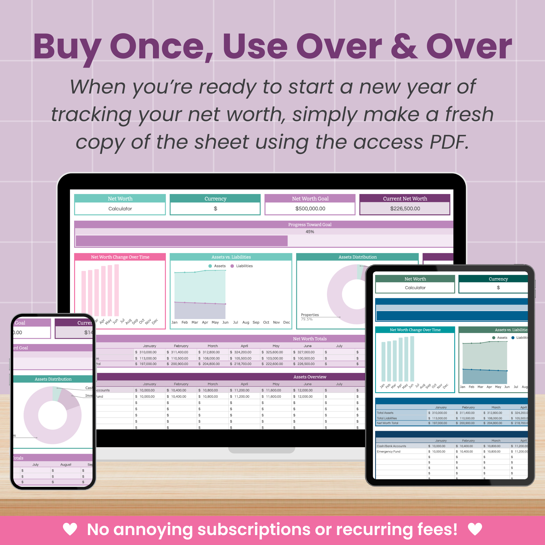 Net Worth Calculator Spreadsheet for Google Sheets