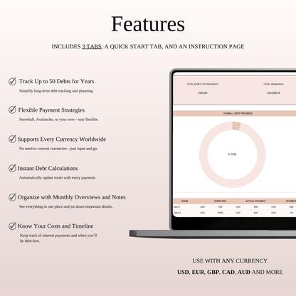 Debt Payoff Planner & Tracker (Elegant Theme)