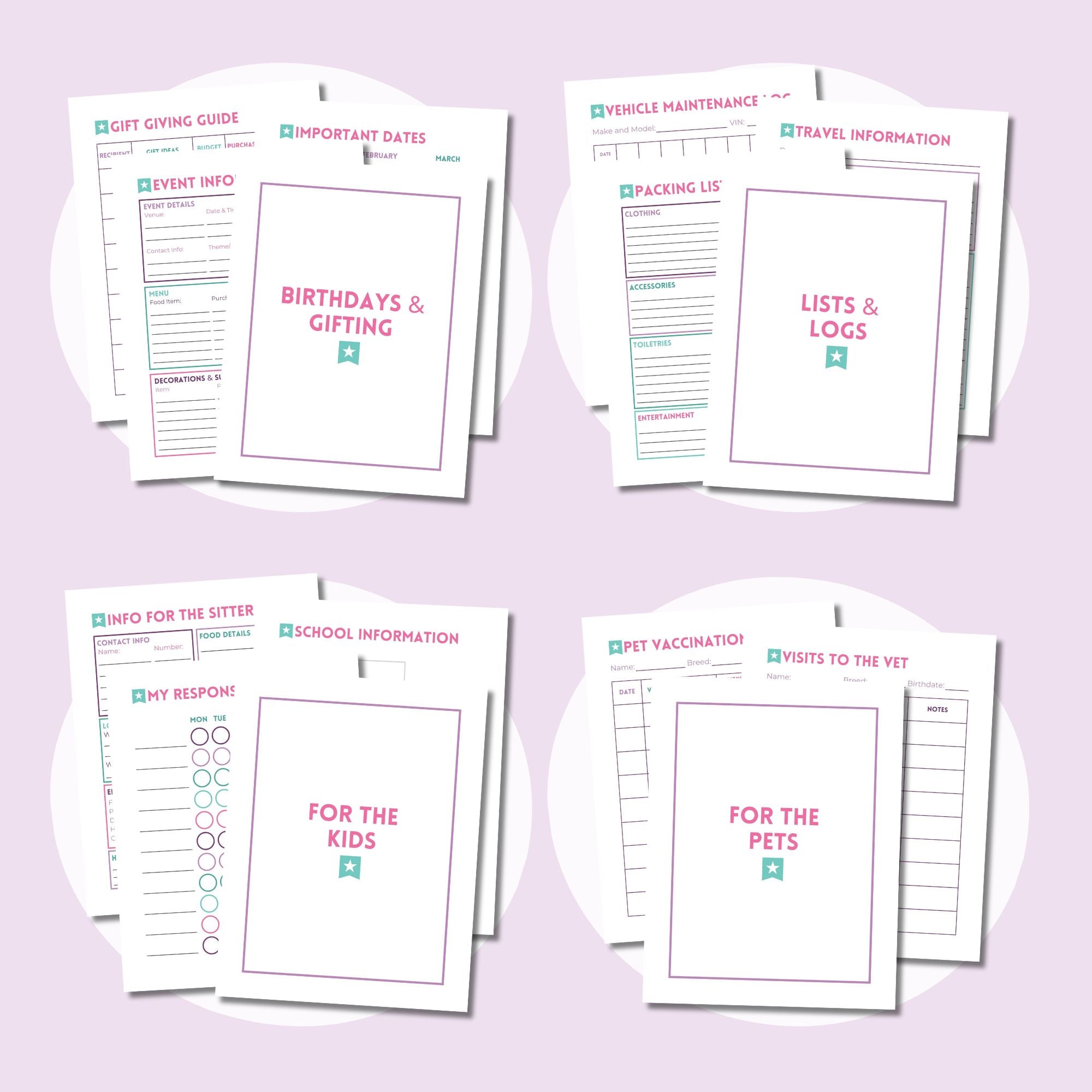 Editable Home Binder Canva Templates