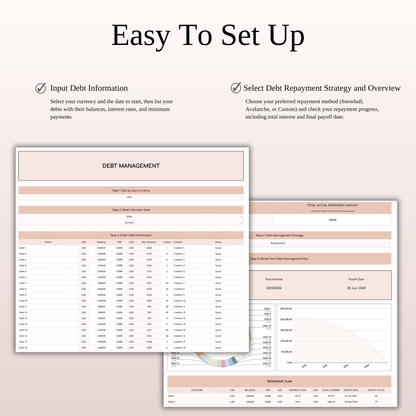 Debt Payoff Planner & Tracker (Elegant Theme)