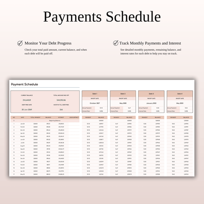 Debt Payoff Planner & Tracker (Elegant Theme)