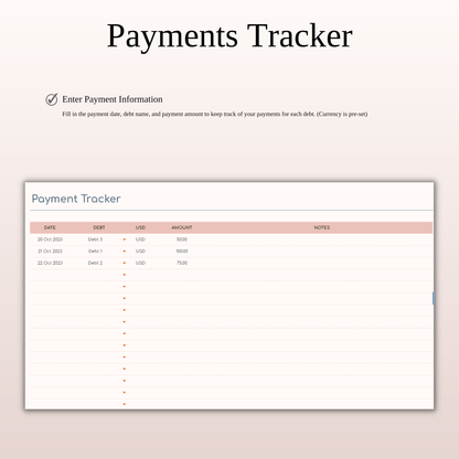 Debt Payoff Tracker Dashboard Template in Excel & Google Sheets