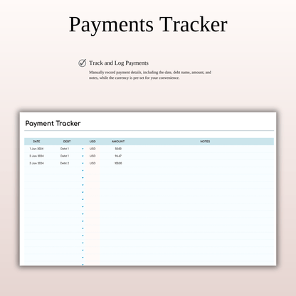 Debt Snowball Tracker Template Excel & Google Sheets (Rainbow Theme)