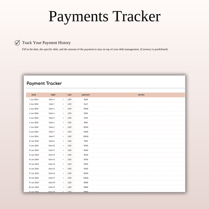 Debt Payoff Planner & Tracker (Elegant Theme)