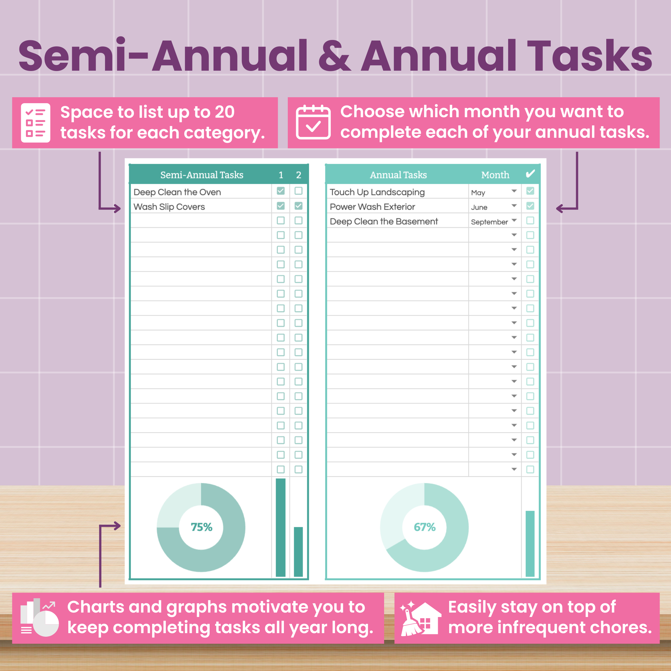 Cleaning and Home Maintenance Spreadsheet for Google Sheets