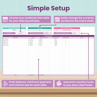 Debt Snowball Spreadsheet for Google Sheets