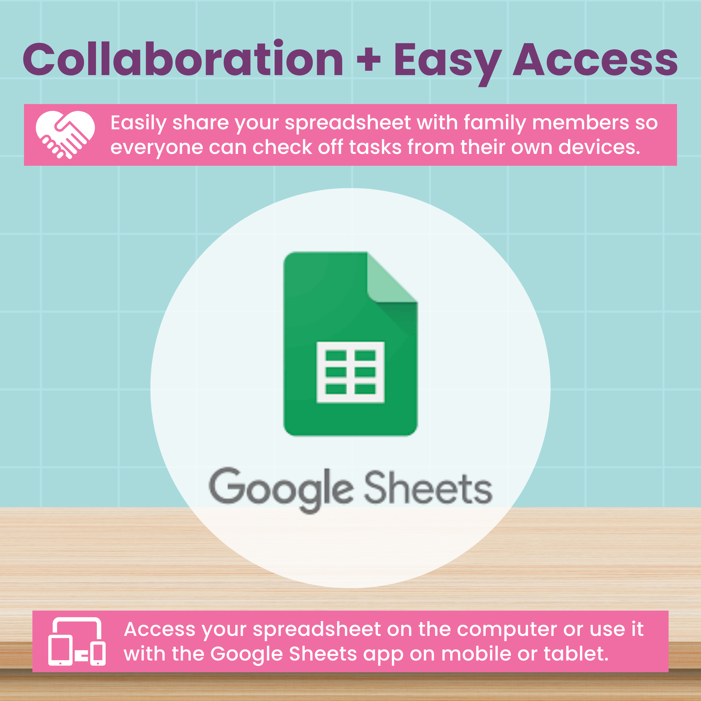 Family Chore Chart Spreadsheet for Google Sheets