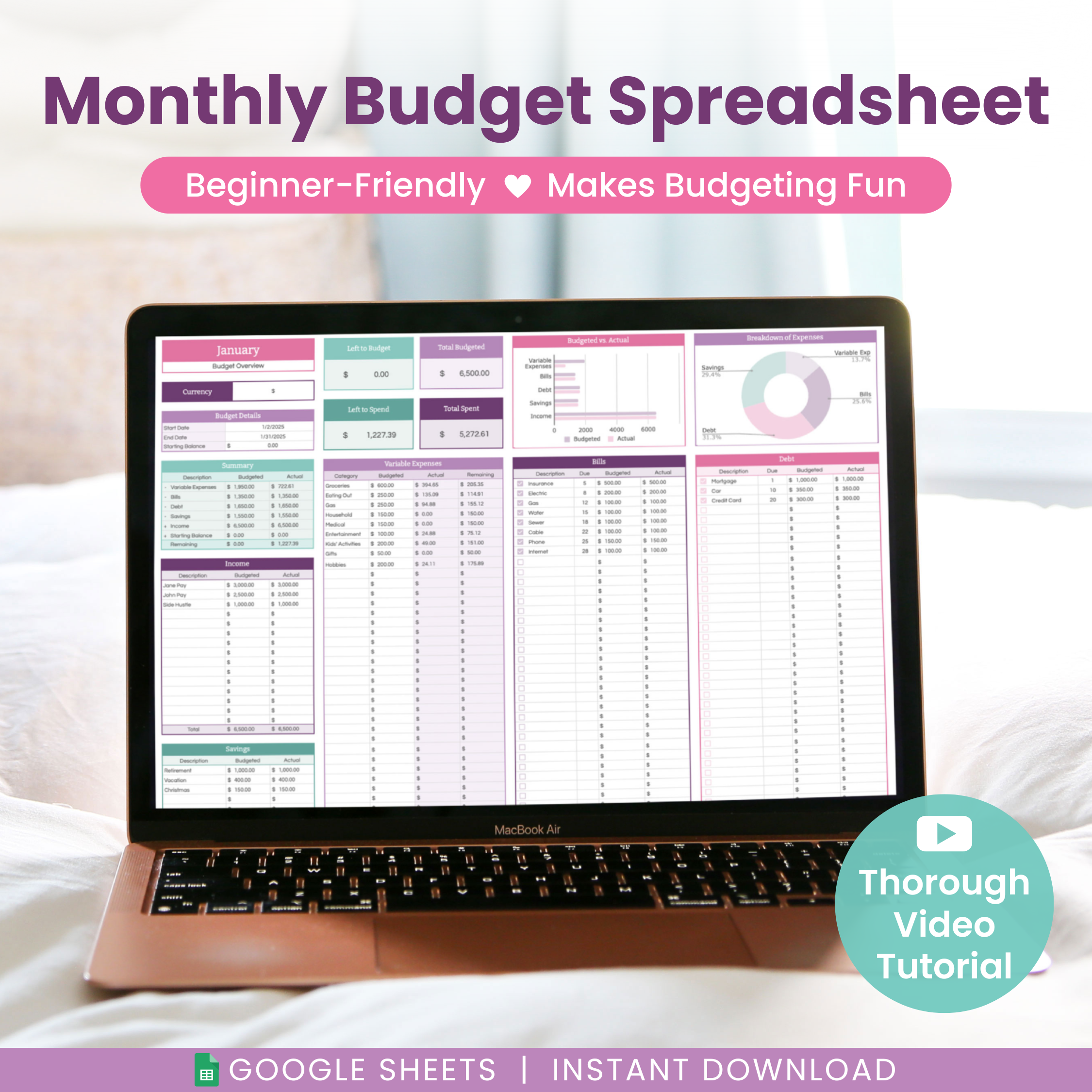 Monthly Budget Spreadsheet