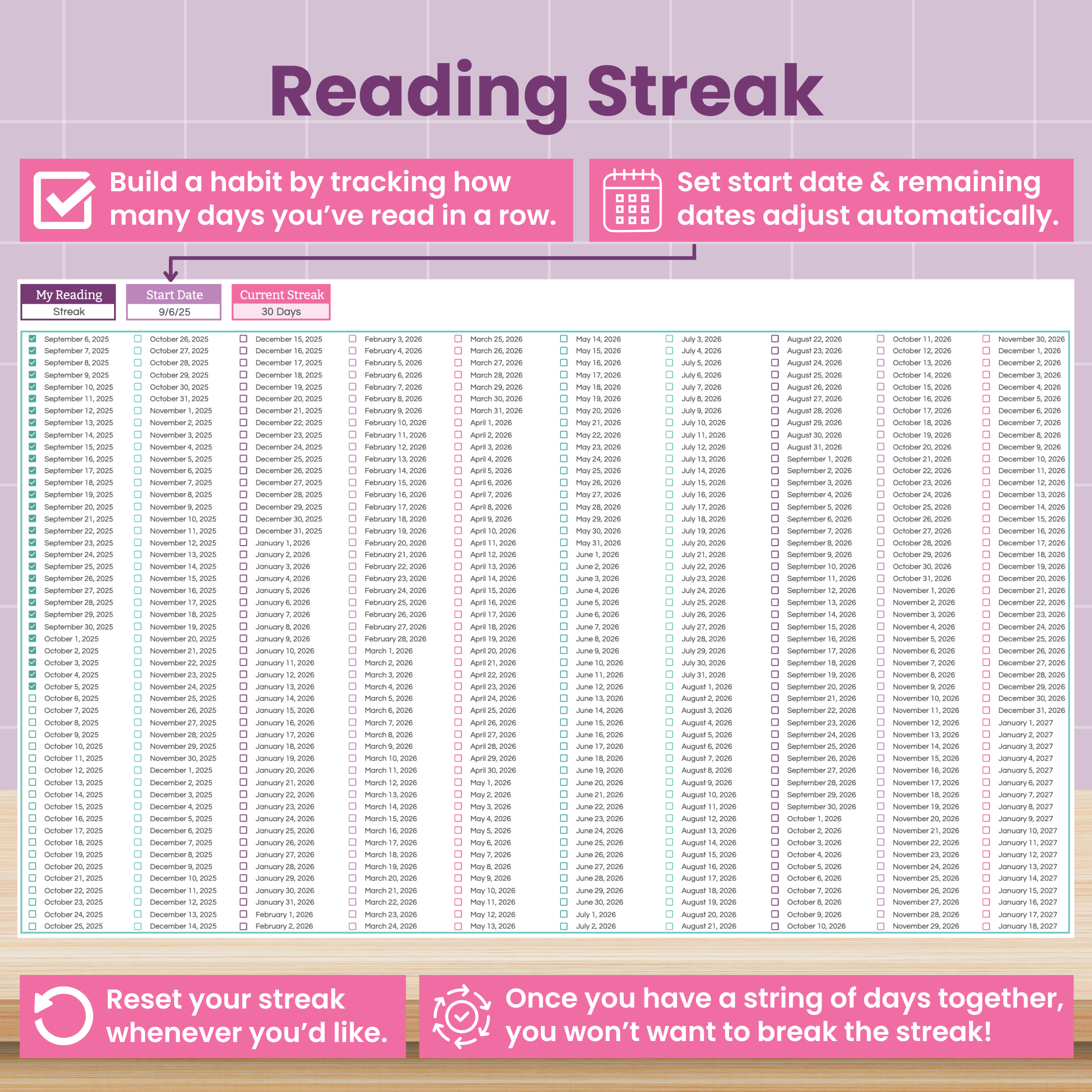 Reading Tracker Spreadsheet for Google Sheets
